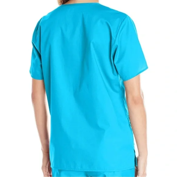 WonderWink Women’s Scrub Top Blue V-Neck Small Medical Nursing NWOT - Picture 3 of 6
